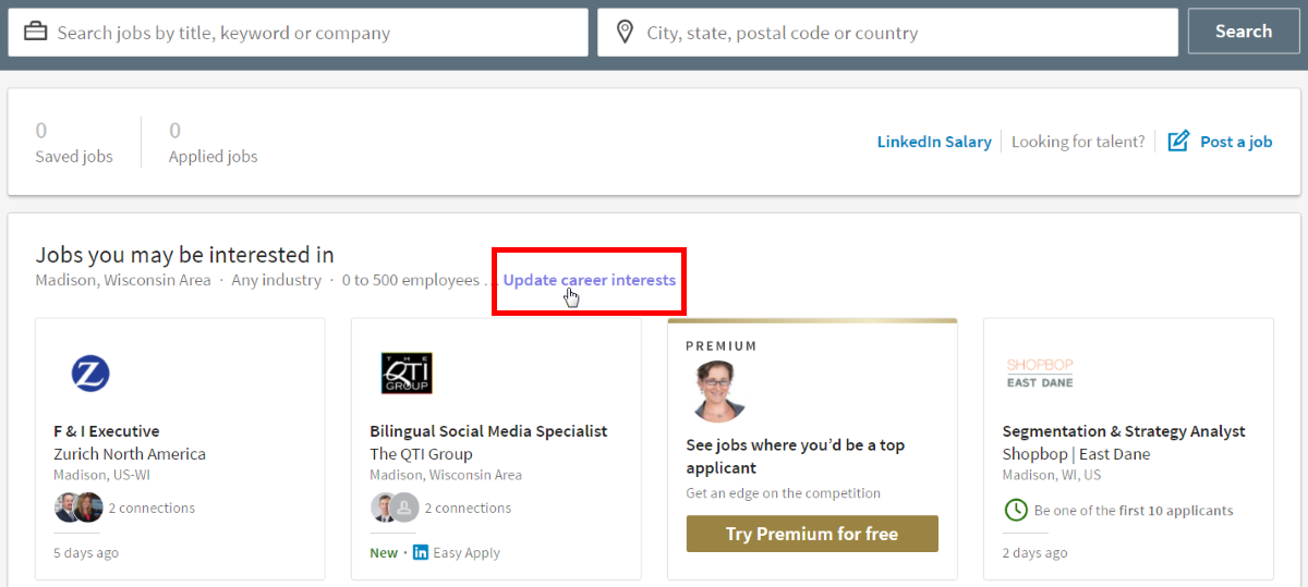 how to find what job is for me use linkedin